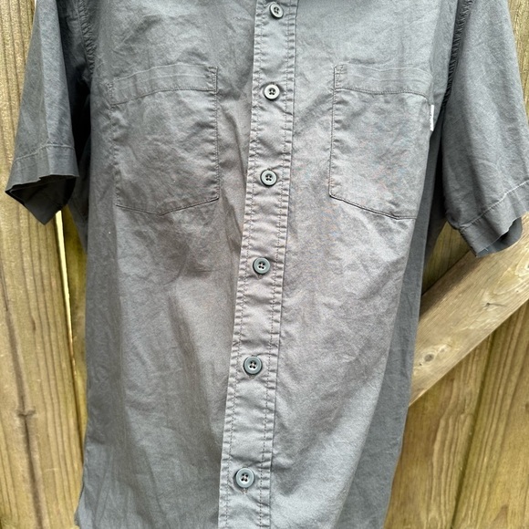 Carhartt Mens Original Collared Button Down Short Sleeve Tee in Dark Grey - Picture 6 of 7